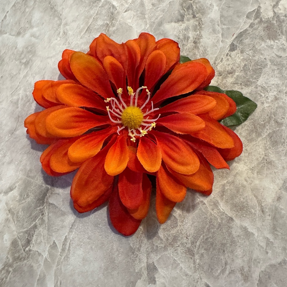 Orange Pinup Hair Flower Clip